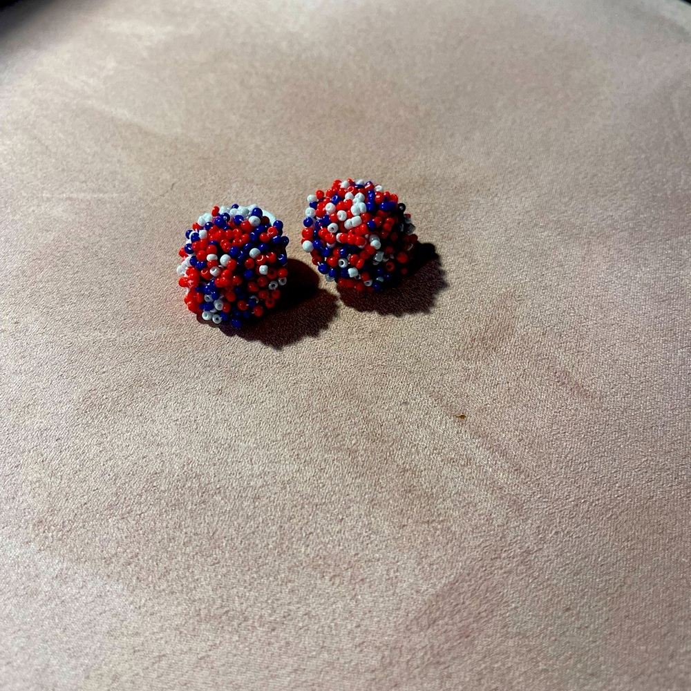 Red white and blue large studs